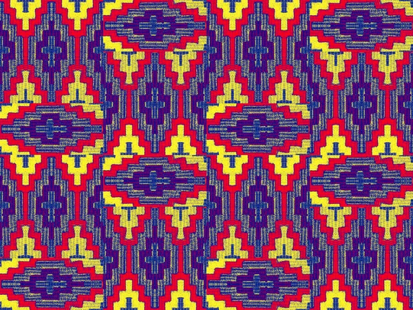 The pattern on fabric, handmade — Stock Photo, Image